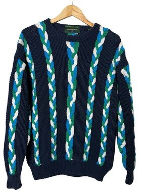 Vintage Embassy Row Special Edition Hand Knit 100% Cotton Sweater Medium